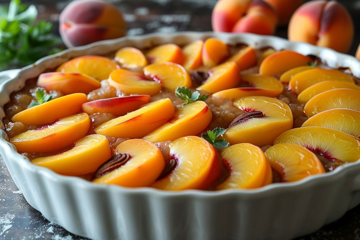 Impressionnez avec ce gratin de pêches et abricots, prêt en juste 6 minutes